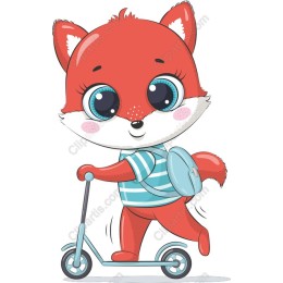 Playful Red Fox on Scooter