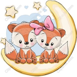 Charming Foxes on Moon