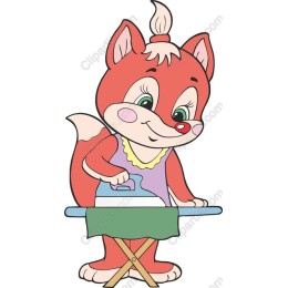 Cheerful Fox Ironing