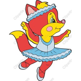 Cartoon Fox Ballerina