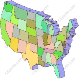 Vibrant U.S. State Outline Map