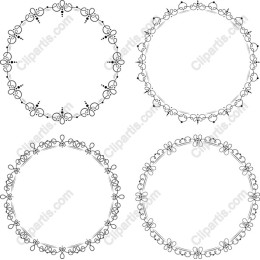 Floral Frames Set - Elegant Circular