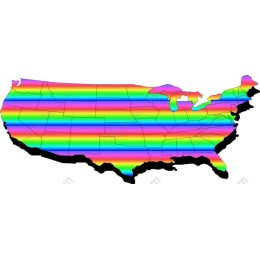 Rainbow Pride USA Map