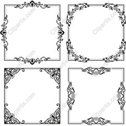Elegant Floral Decorative Frames Set