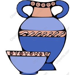 Elegant Blue Amphora and Bowl