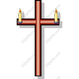 Wooden Cross with Candles