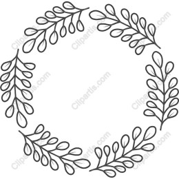 Elegant Hand-Drawn Leaf Wreath
