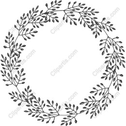 Elegant Hand-Drawn Leafy Wreath