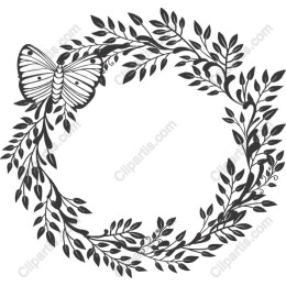 Butterfly and Leaf Wreath