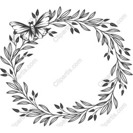 Elegant Butterfly and Floral Wreath