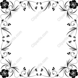 Elegant Black Floral Border