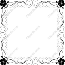 Elegant Floral and Heart Decorative Border