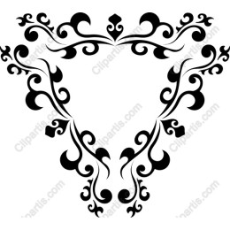 Triangular Black Floral Ornament