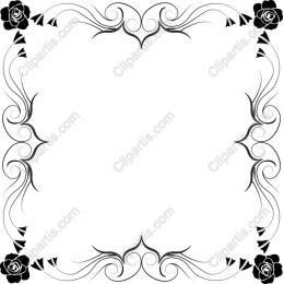 Elegant Floral Frame in Black and White