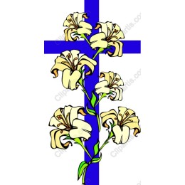 Elegant Lily and Blue Cross
