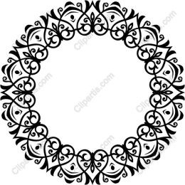 Intricate Black Floral Circular Border