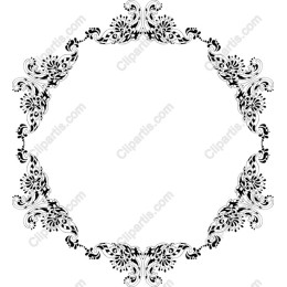 Elegant Ornamental Frame in Black and White