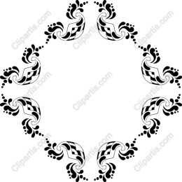 Elegant Black and White Ornamental Frame