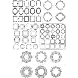 Vintage Frame & Border Clipart Bundle
