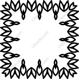 Elegant Black Outline Floral Frame