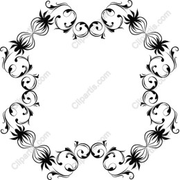 Elegant Floral Frame - Black and White