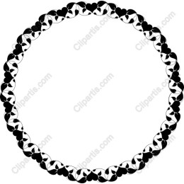 Black and White Heart-Themed Circular