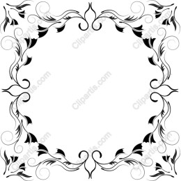 Elegant Floral Frame in Black and White