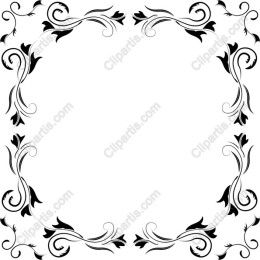 Elegant Black and White Floral Decorative Border