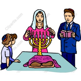 Jewish Family Menorah Lighting