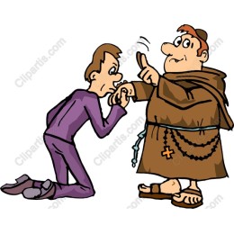 Playful Monk and Kneeling Character
