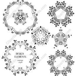 Vintage Floral Elements Set