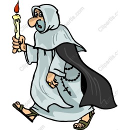 Whimsical Candle-Bearing Elderly Figure