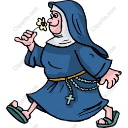 Joyful Nun with Flower