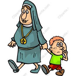 Whimsical Nun and Boy