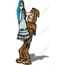 Whimsical Monk with Virgin Mary
