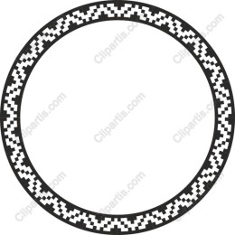 Minimalist Black and White Geometric Circle Frame