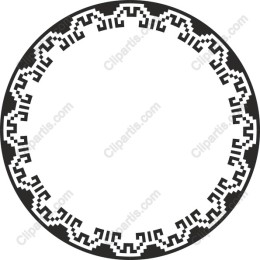 Vintage Black and White Geometric Circular