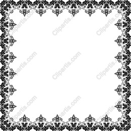 Elegant Black and White Ornamental Border