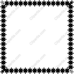 Elegant Black Floral Border