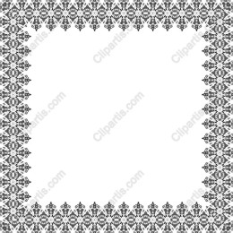 Elegant Black and White Floral Border