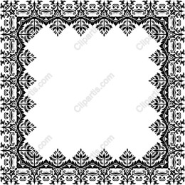 Elegant Black and White Ornate Frame