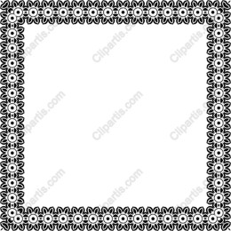 Floral Border - Elegant Black and White