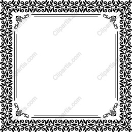 Elegant Floral Border - Black and White