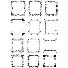 Black and White Decorative Frame Clipart Bundle