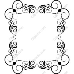 Elegant Black Swirl Decorative Frame