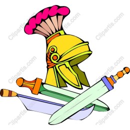 Roman Warrior Helmet and Swords