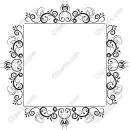 Elegant Floral Frame in Black and White
