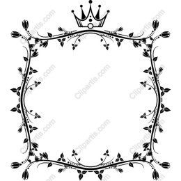 Vintage Floral Frame with Crown
