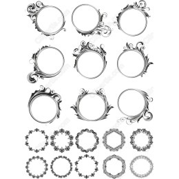 Ornate Circular Frame Set