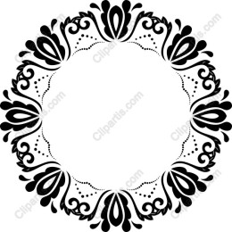Black Ornamental Floral Frame